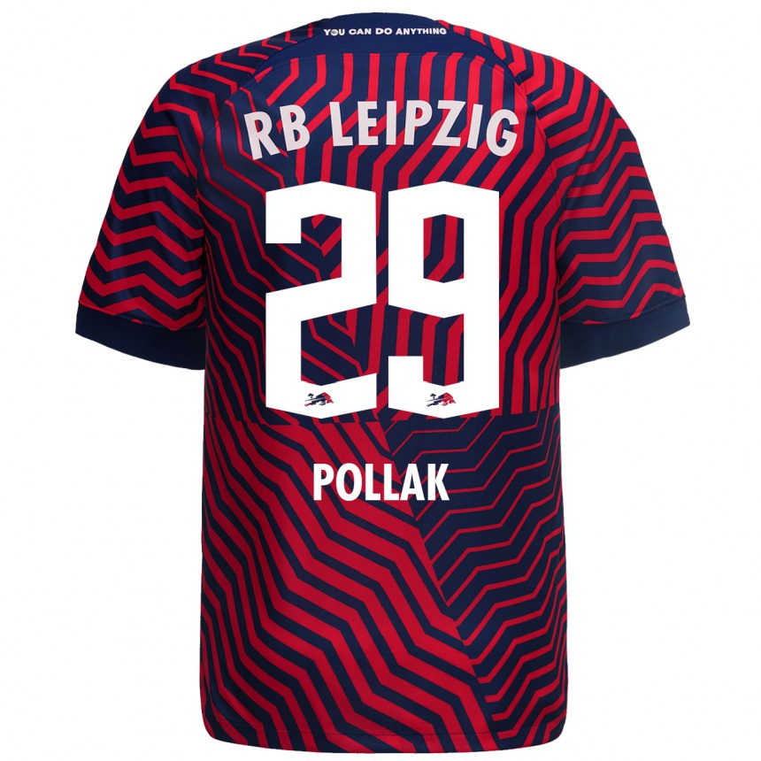 Kids Football Julia Pollak #29 Blue Red Away Jersey 2023/24 T-Shirt