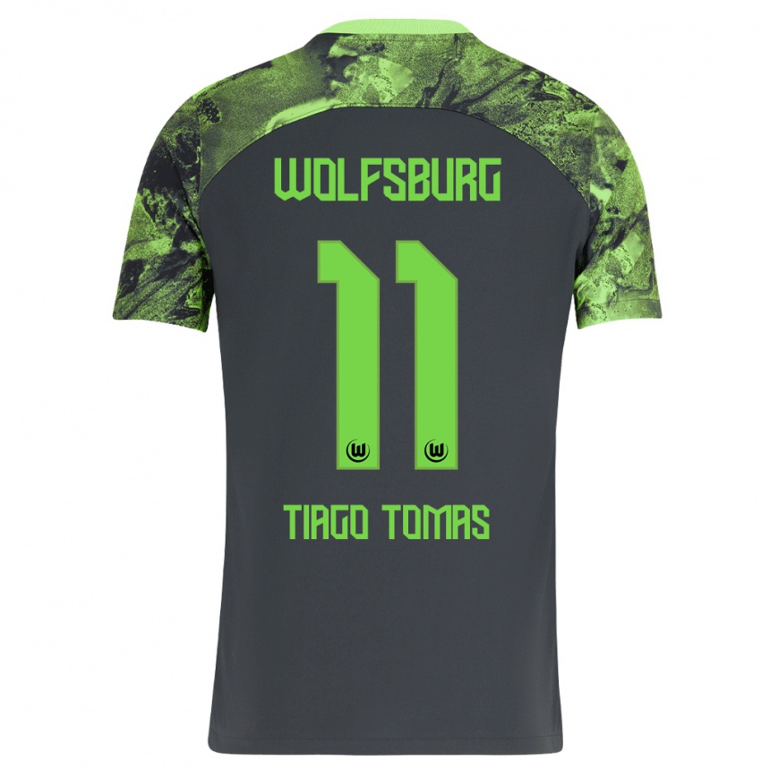 Kids Football Tiago Tomás #11 Dark Grey Away Jersey 2023/24 T-Shirt