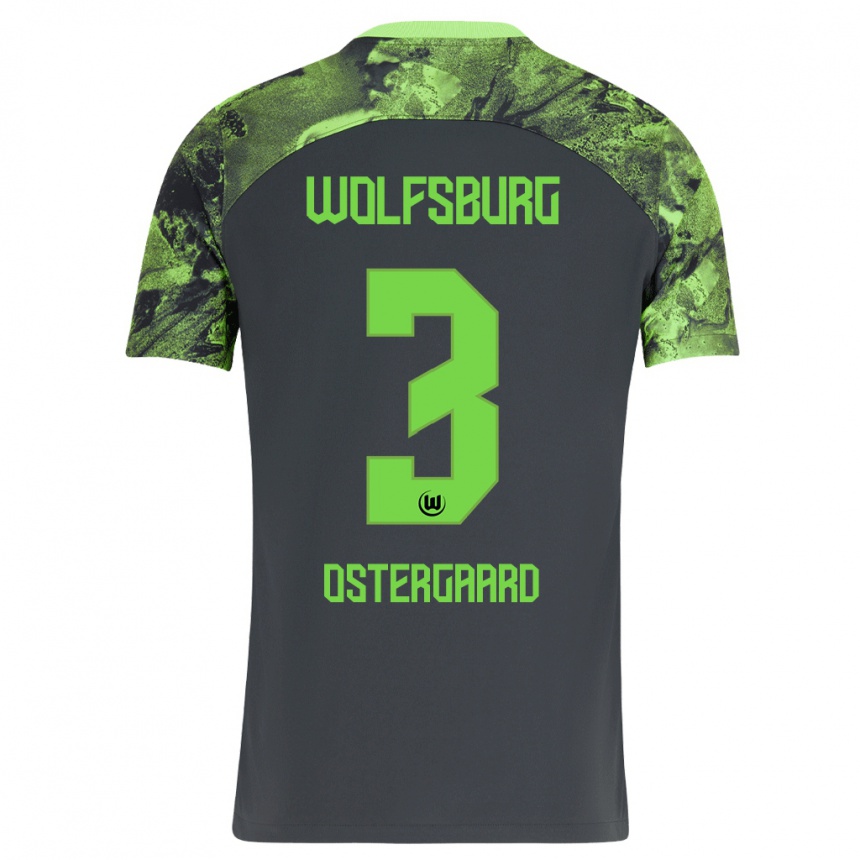 Kids Football Christian Östergaard #3 Dark Grey Away Jersey 2023/24 T-Shirt