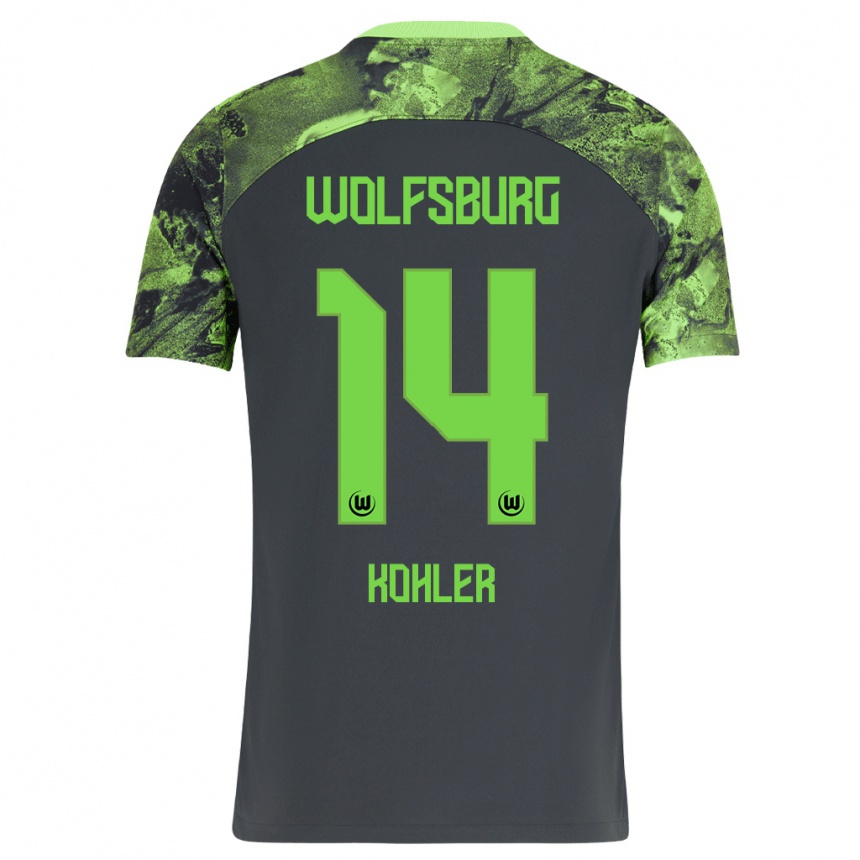 Kids Football Leonard Köhler #14 Dark Grey Away Jersey 2023/24 T-Shirt