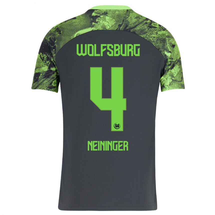 Kids Football Till Neininger #4 Dark Grey Away Jersey 2023/24 T-Shirt