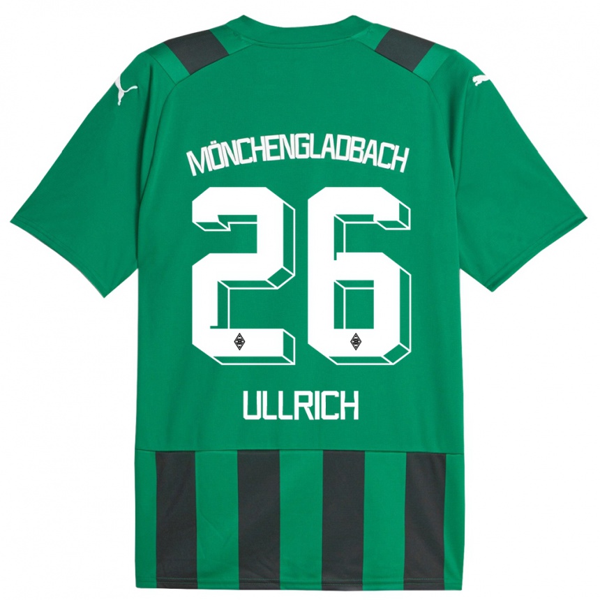 Kids Football Lukas Ullrich #26 Black Green Away Jersey 2023/24 T-Shirt