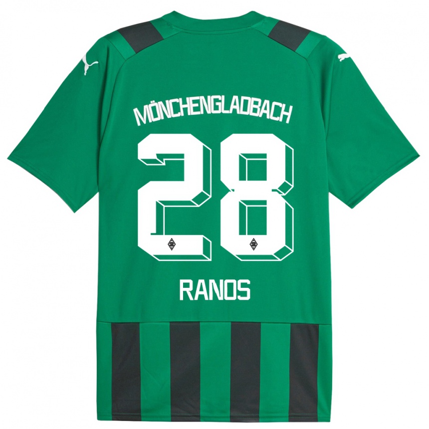 Kids Football Grant-Leon Ranos #28 Black Green Away Jersey 2023/24 T-Shirt