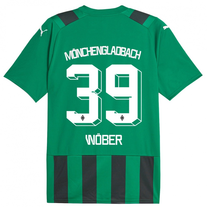 Kids Football Maximilian Wöber #39 Black Green Away Jersey 2023/24 T-Shirt