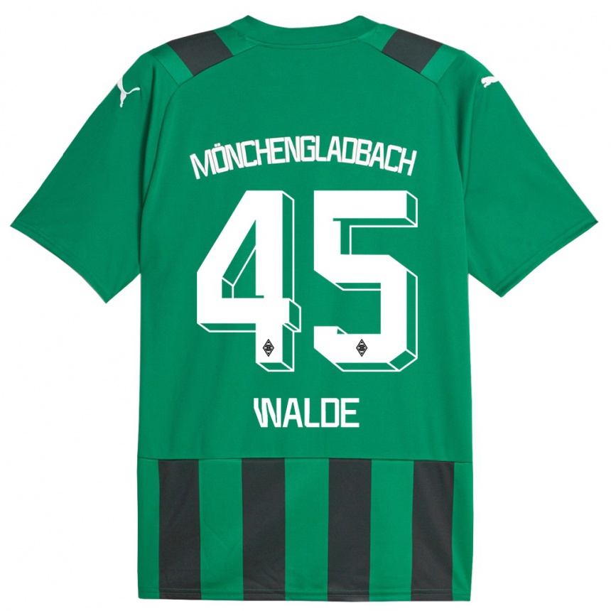 Kids Football Simon Walde #45 Black Green Away Jersey 2023/24 T-Shirt