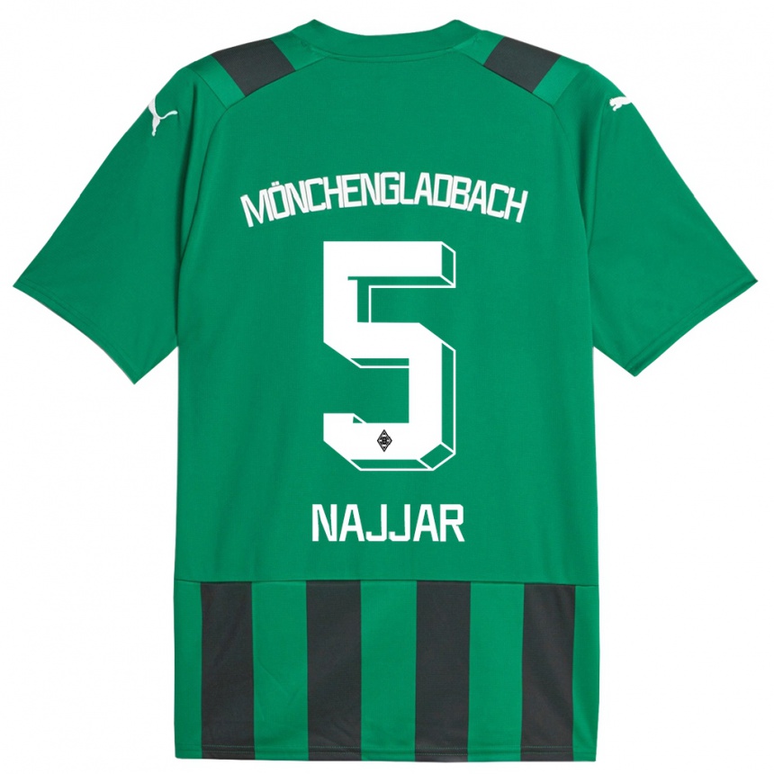 Kids Football Jamil Najjar #5 Black Green Away Jersey 2023/24 T-Shirt