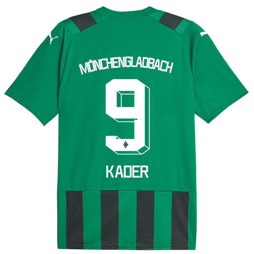 Kids Football Cagatay Kader #9 Black Green Away Jersey 2023/24 T-Shirt