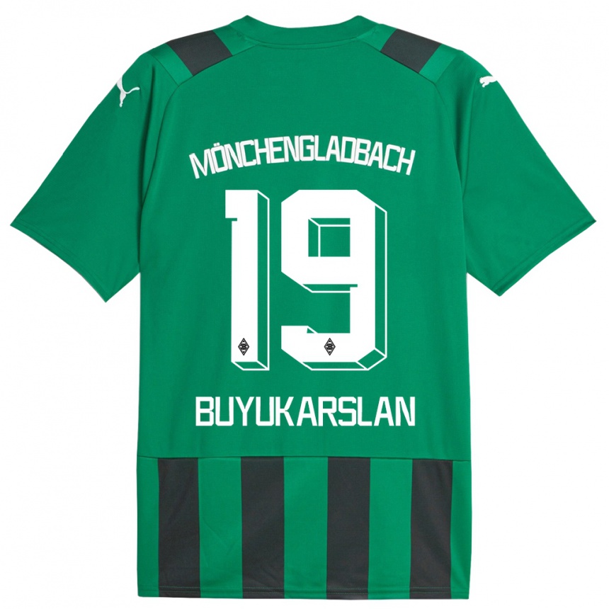 Kids Football Oguzcan Büyükarslan #19 Black Green Away Jersey 2023/24 T-Shirt