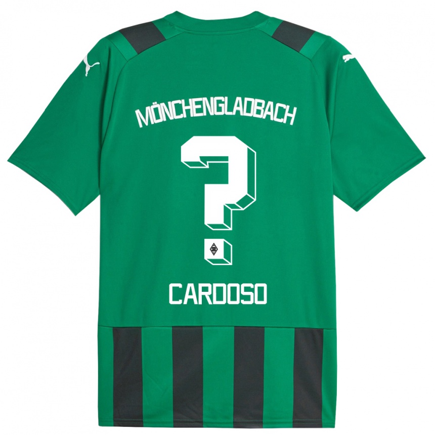 Kids Football Tiago Pereira Cardoso #0 Black Green Away Jersey 2023/24 T-Shirt