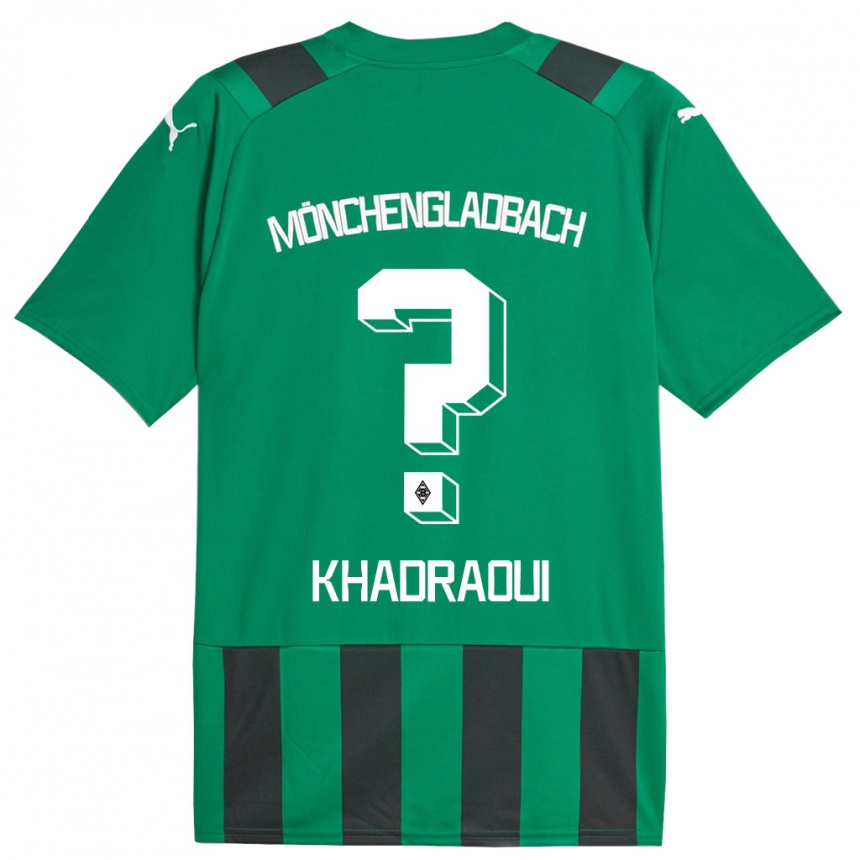 Kids Football Elias Khadraoui #0 Black Green Away Jersey 2023/24 T-Shirt