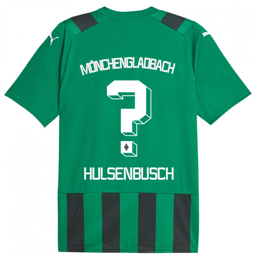 Kids Football Daniel Hülsenbusch #0 Black Green Away Jersey 2023/24 T-Shirt