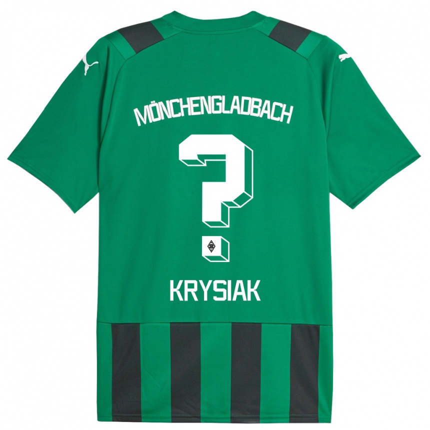 Kids Football Bartlomiej Krysiak #0 Black Green Away Jersey 2023/24 T-Shirt