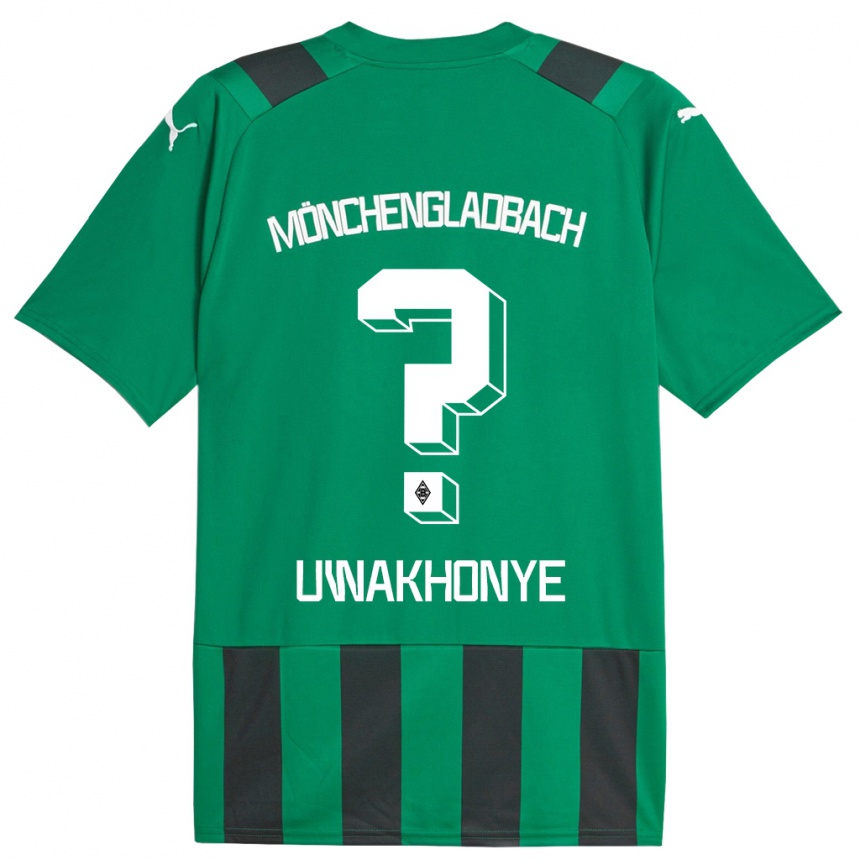 Kids Football Joshua Uwakhonye #0 Black Green Away Jersey 2023/24 T-Shirt