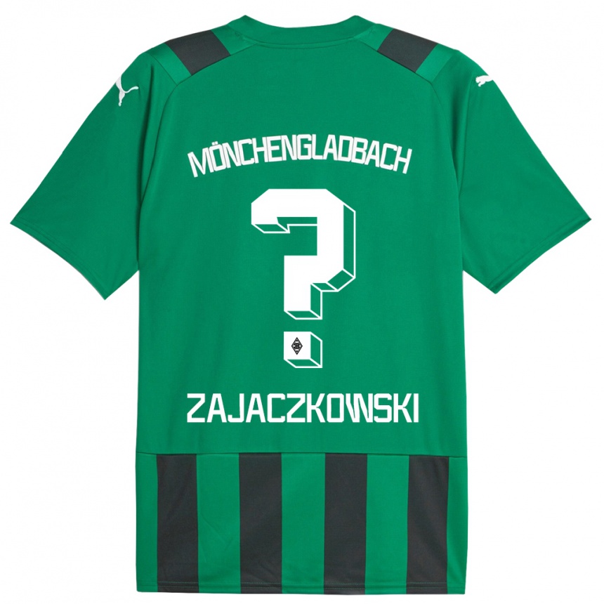 Kids Football Vincent Zajaczkowski #0 Black Green Away Jersey 2023/24 T-Shirt