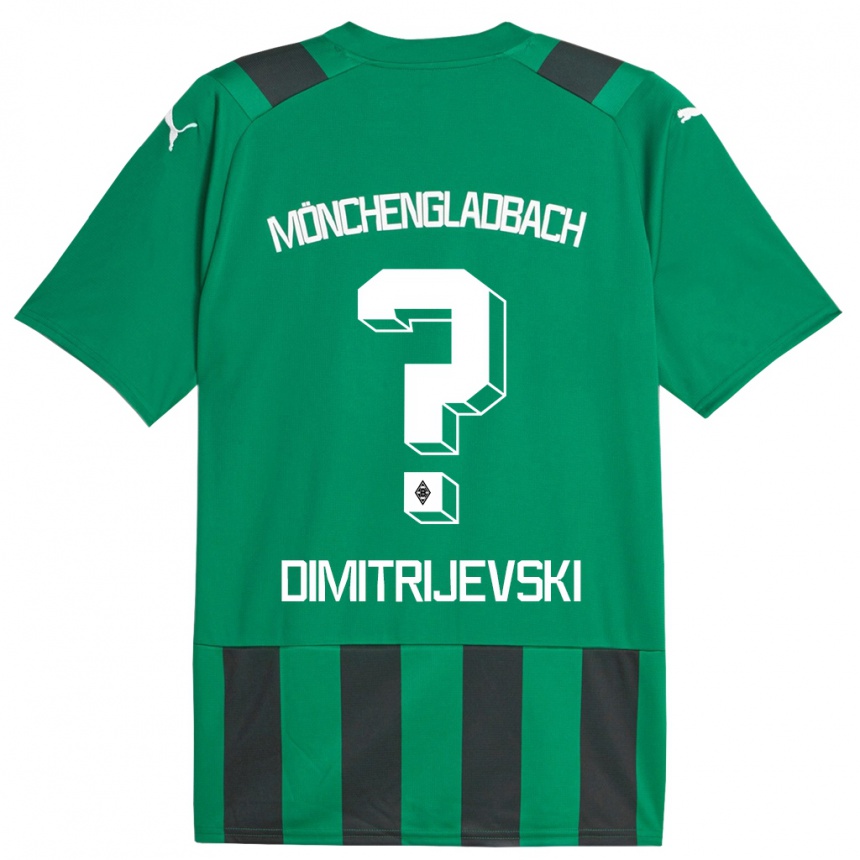 Kids Football Maximilian Dimitrijevski #0 Black Green Away Jersey 2023/24 T-Shirt