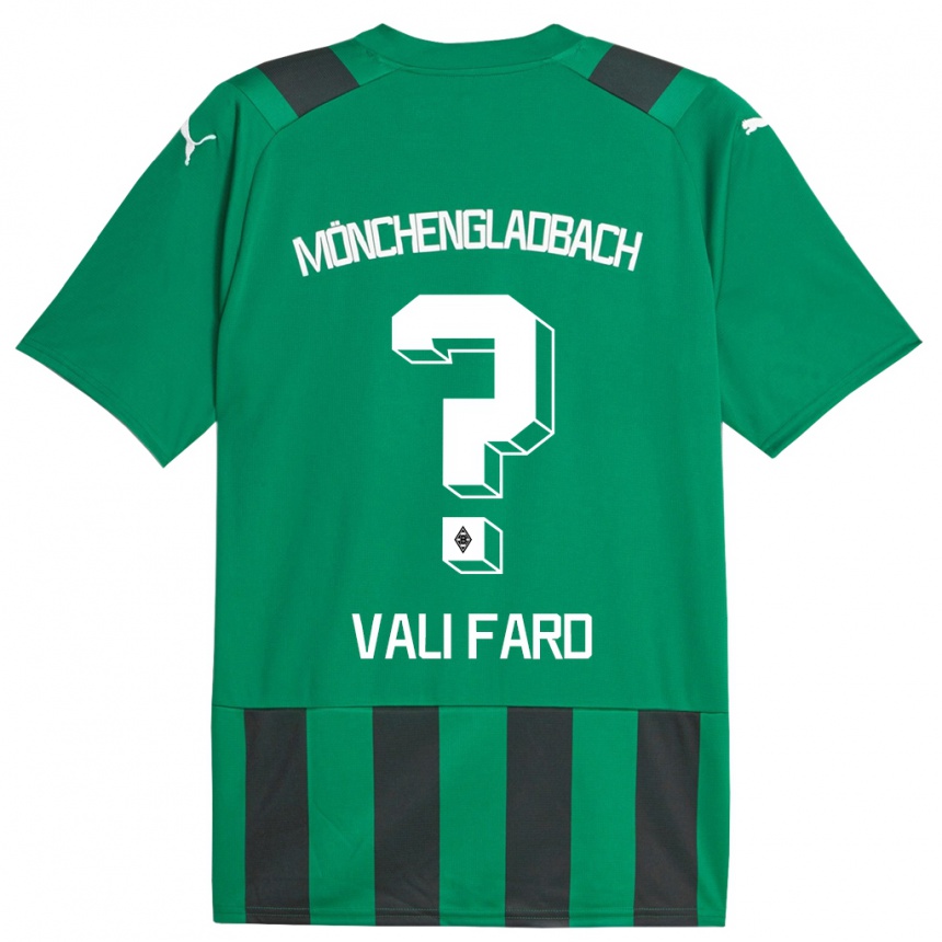 Kids Football Elias Vali Fard #0 Black Green Away Jersey 2023/24 T-Shirt