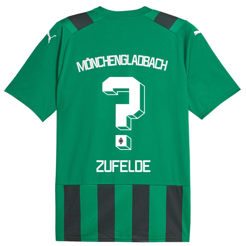 Kids Football Isaac Zufelde #0 Black Green Away Jersey 2023/24 T-Shirt