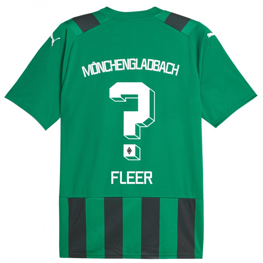 Kids Football Mattis Fleer #0 Black Green Away Jersey 2023/24 T-Shirt