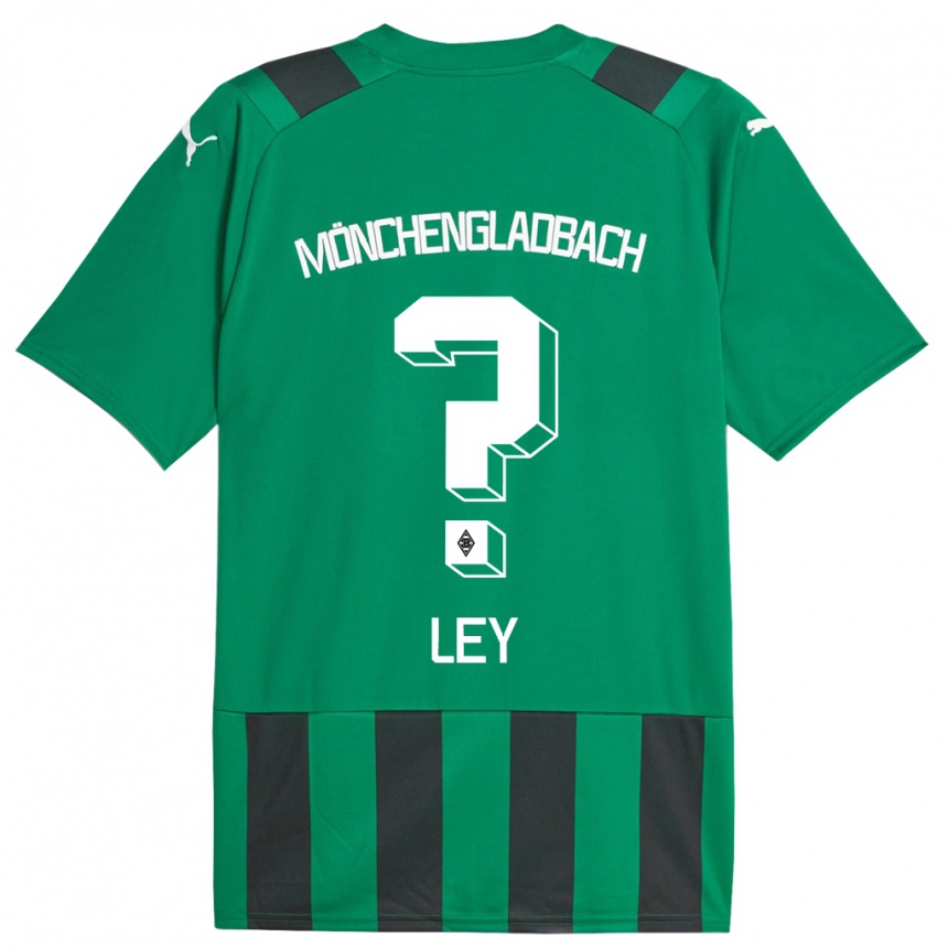 Kids Football Marlon Ley #0 Black Green Away Jersey 2023/24 T-Shirt