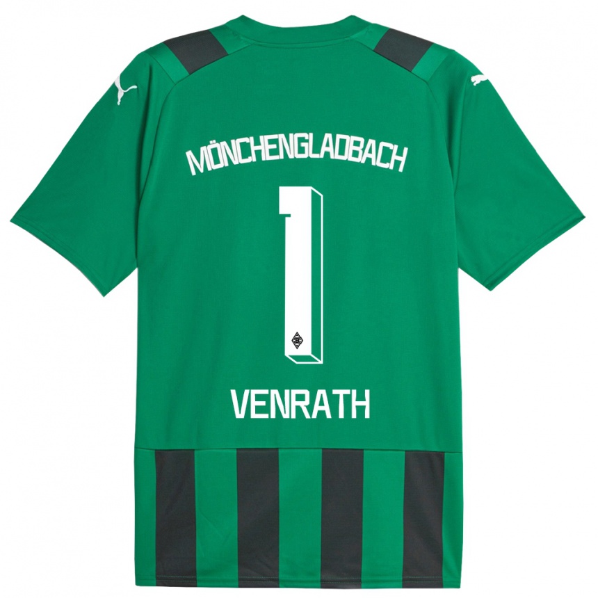 Kids Football Lisa Venrath #1 Black Green Away Jersey 2023/24 T-Shirt