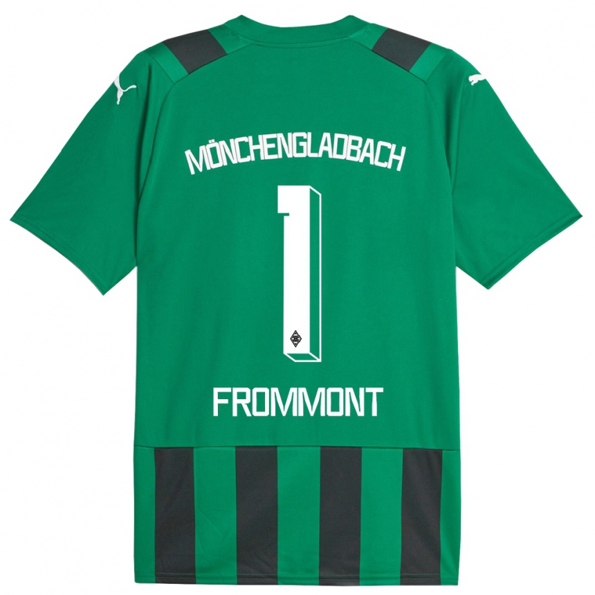 Kids Football Romina Frommont #1 Black Green Away Jersey 2023/24 T-Shirt