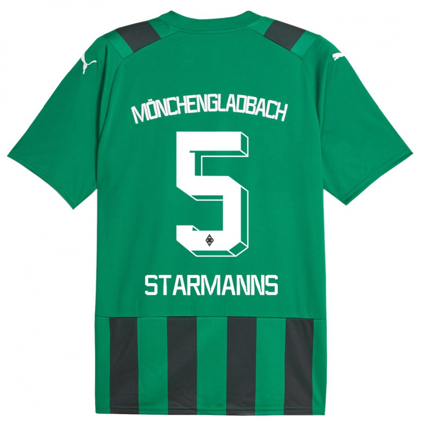 Kids Football Sandra Starmanns #5 Black Green Away Jersey 2023/24 T-Shirt