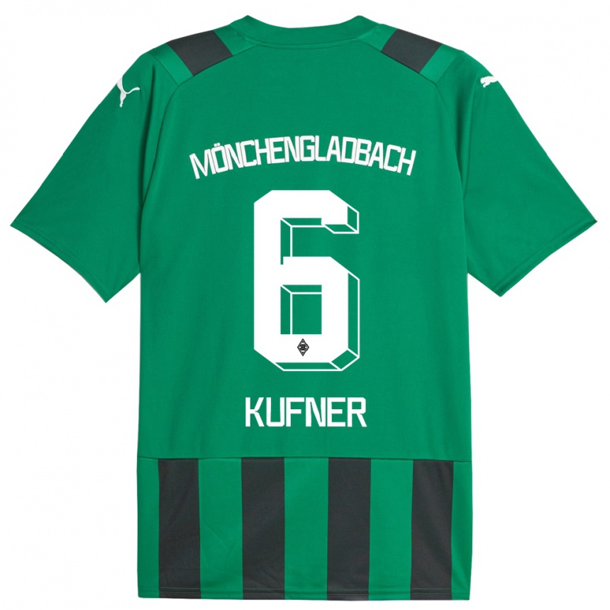 Kids Football Anne-Catherine Kufner #6 Black Green Away Jersey 2023/24 T-Shirt