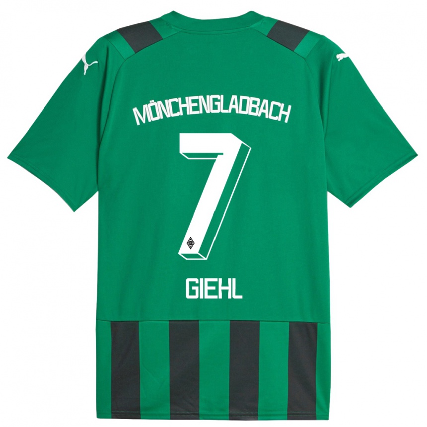 Kids Football Madita Giehl #7 Black Green Away Jersey 2023/24 T-Shirt