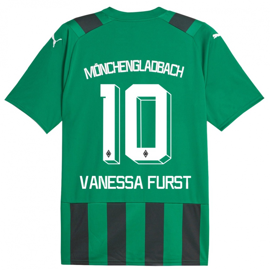 Kids Football Vanessa Fürst #10 Black Green Away Jersey 2023/24 T-Shirt