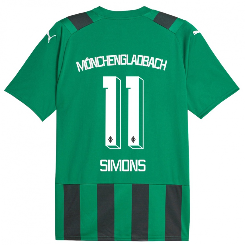 Kids Football Kelly Simons #11 Black Green Away Jersey 2023/24 T-Shirt