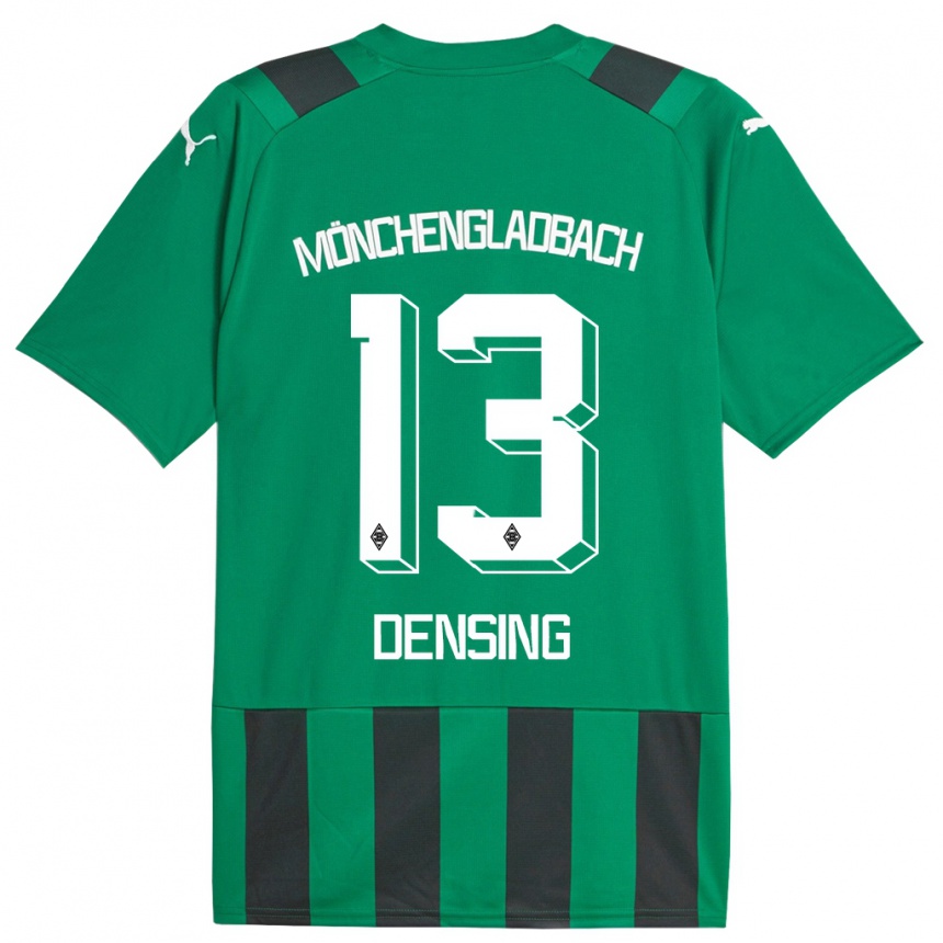 Kids Football Kyra Densing #13 Black Green Away Jersey 2023/24 T-Shirt