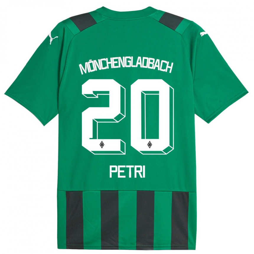 Kids Football Paula Petri #20 Black Green Away Jersey 2023/24 T-Shirt