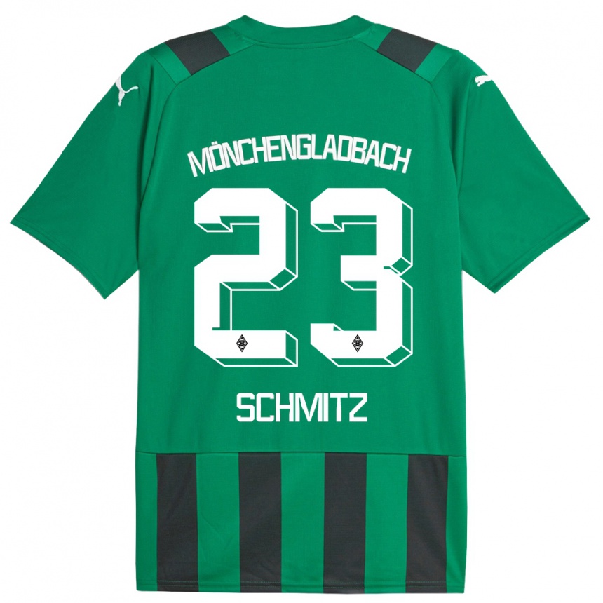 Kids Football Sarah Schmitz #23 Black Green Away Jersey 2023/24 T-Shirt