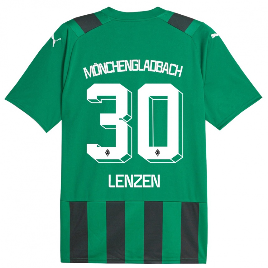 Kids Football Hannah Lenzen #30 Black Green Away Jersey 2023/24 T-Shirt