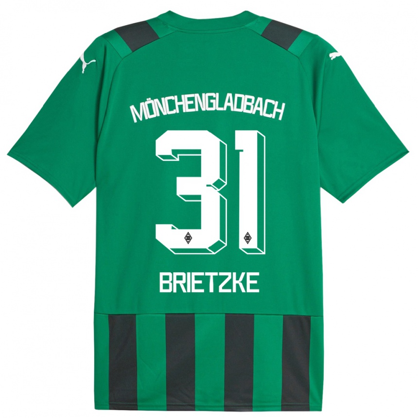 Kids Football Yvonne Brietzke #31 Black Green Away Jersey 2023/24 T-Shirt