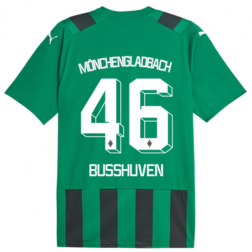 Kids Football Alina Busshuven #46 Black Green Away Jersey 2023/24 T-Shirt