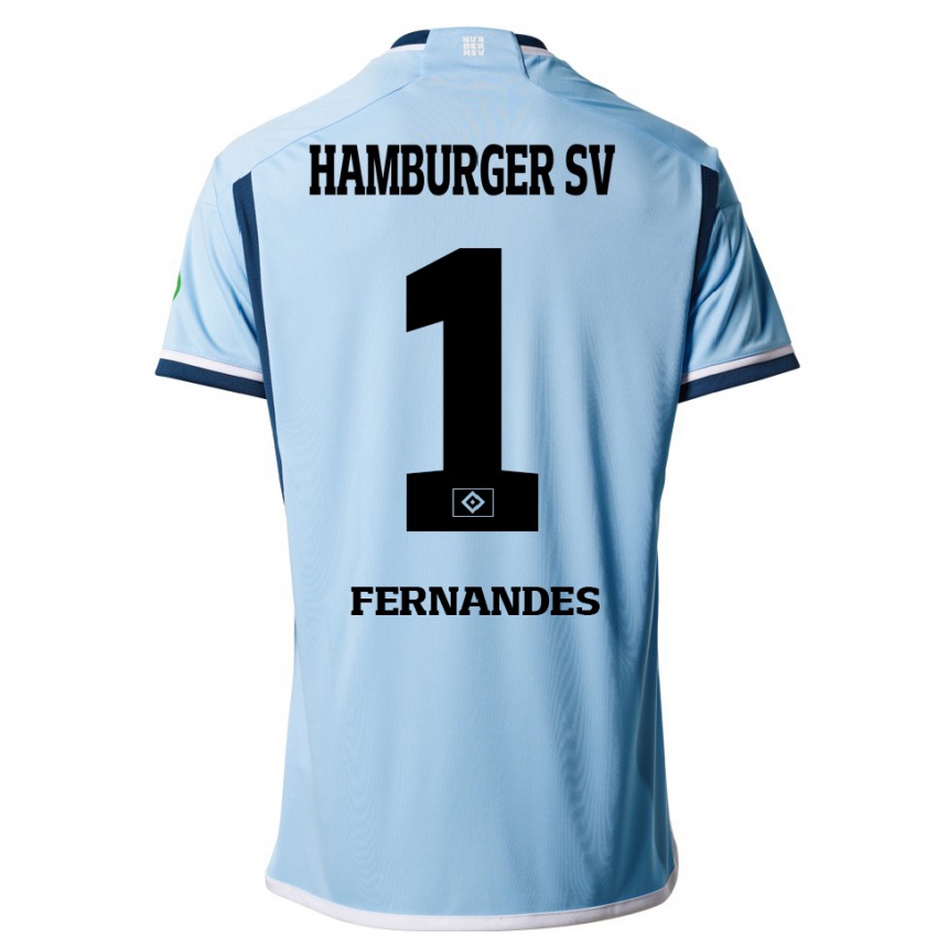 Kids Football Daniel Heuer Fernandes #1 Blue Away Jersey 2023/24 T-Shirt