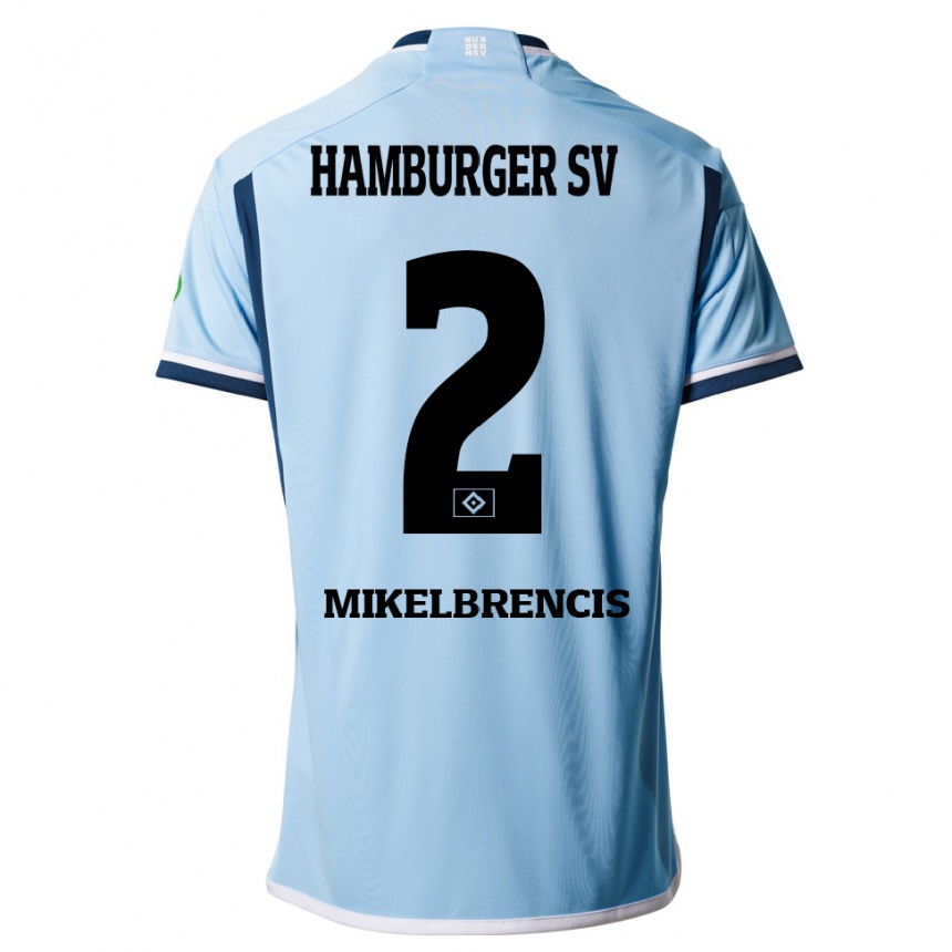 Kids Football William Mikelbrencis #2 Blue Away Jersey 2023/24 T-Shirt