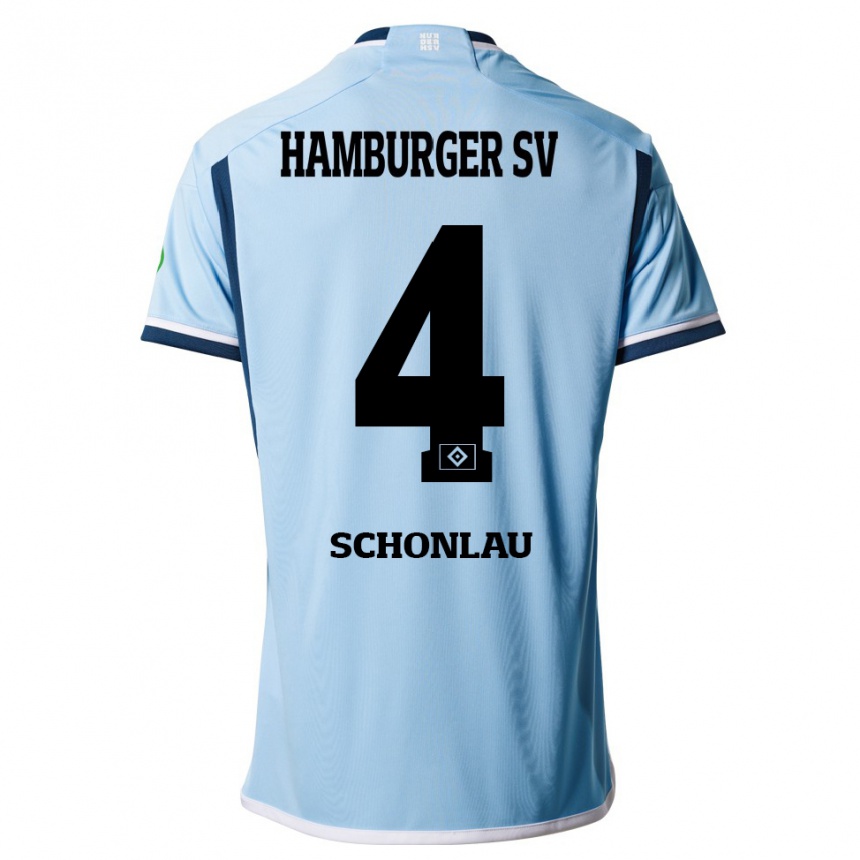 Kids Football Sebastian Schonlau #4 Blue Away Jersey 2023/24 T-Shirt