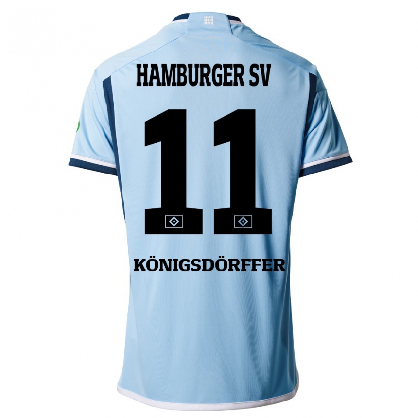 Kids Football Ransford Königsdörffer #11 Blue Away Jersey 2023/24 T-Shirt