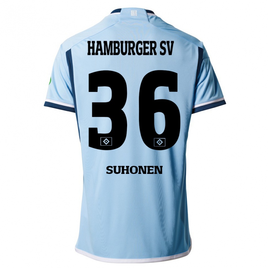 Kids Football Anssi Suhonen #36 Blue Away Jersey 2023/24 T-Shirt