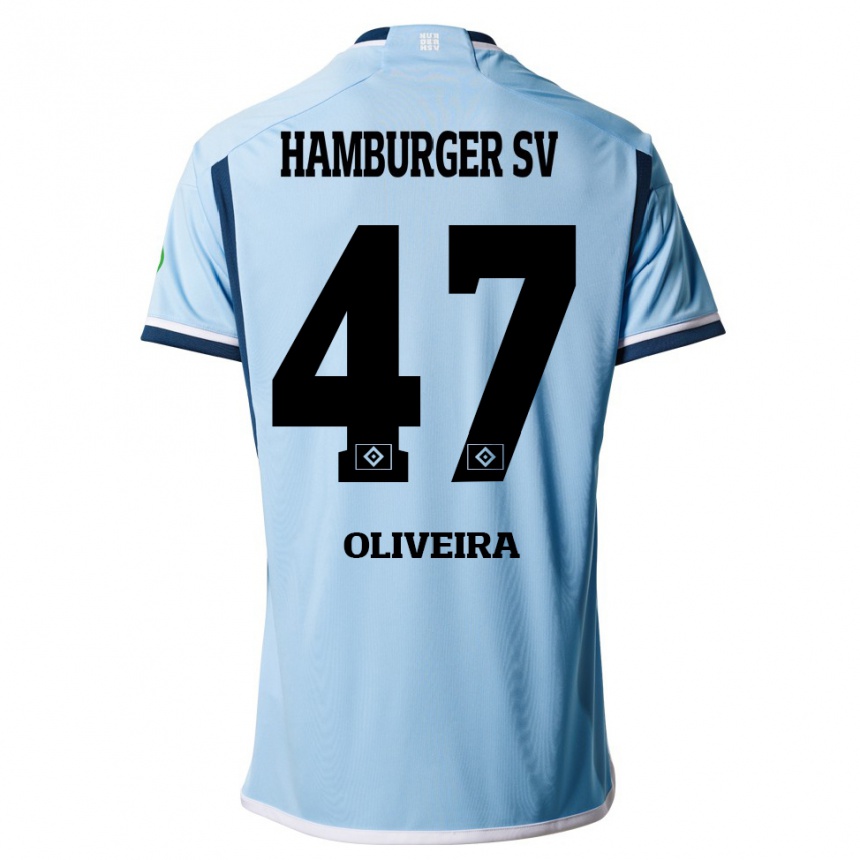 Kids Football Nicolas Oliveira #47 Blue Away Jersey 2023/24 T-Shirt