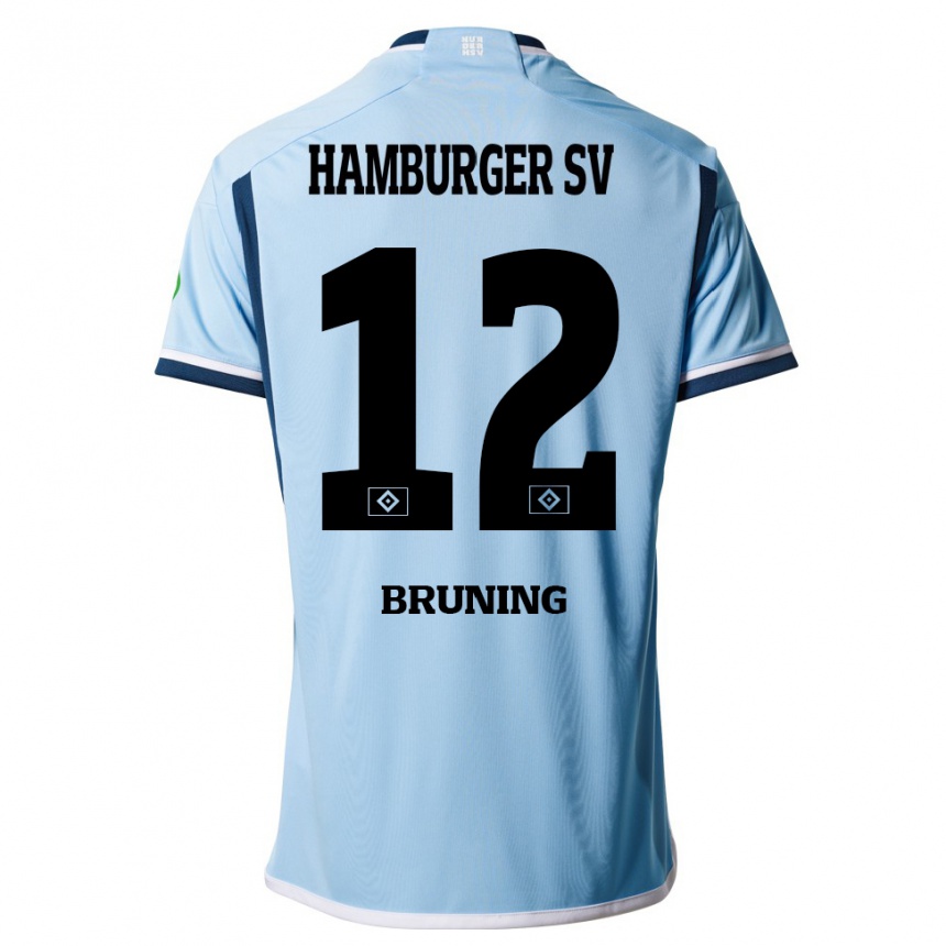 Kids Football Malte Brüning #12 Blue Away Jersey 2023/24 T-Shirt