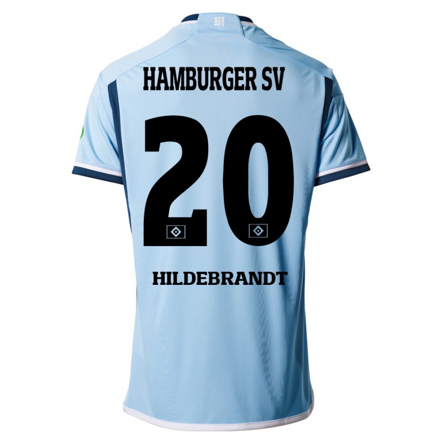 Kids Football Tjark Hildebrandt #20 Blue Away Jersey 2023/24 T-Shirt