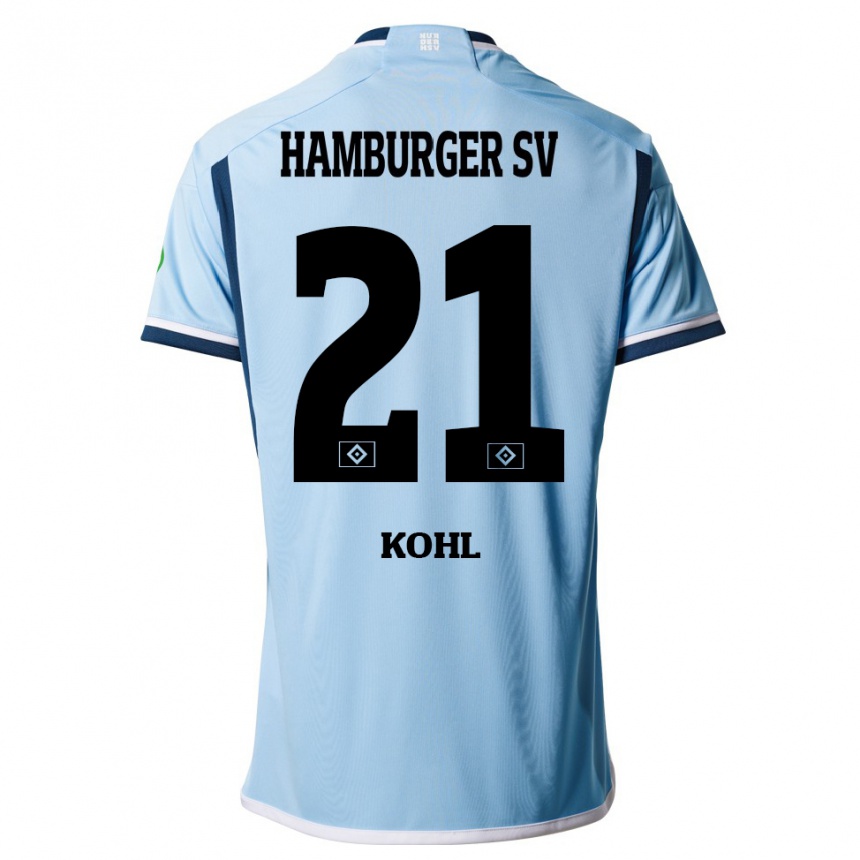 Kids Football Ohene Köhl #21 Blue Away Jersey 2023/24 T-Shirt
