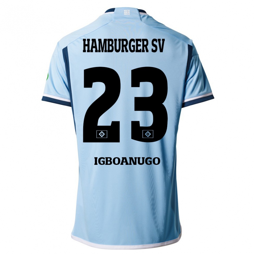 Kids Football David Igboanugo #23 Blue Away Jersey 2023/24 T-Shirt