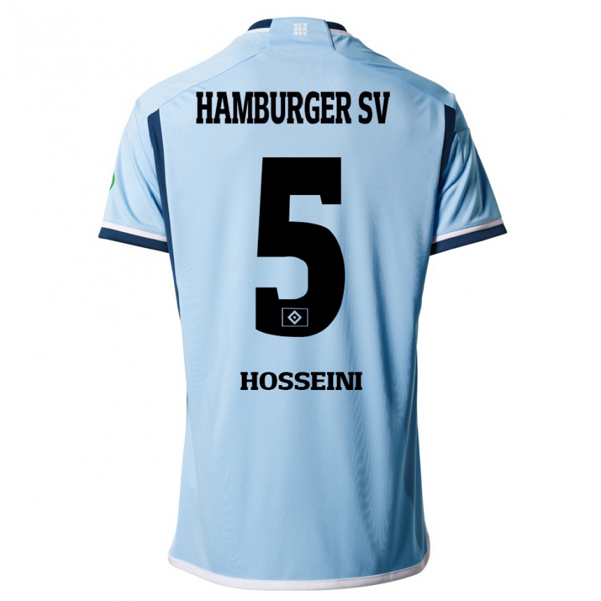 Kids Football Reza Hosseini #5 Blue Away Jersey 2023/24 T-Shirt