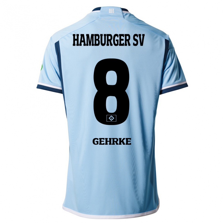 Kids Football Stefan Gehrke #8 Blue Away Jersey 2023/24 T-Shirt
