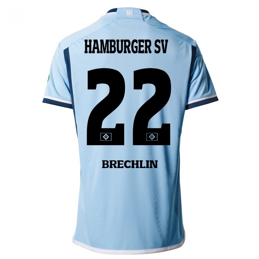 Kids Football Bjarne Brechlin #22 Blue Away Jersey 2023/24 T-Shirt