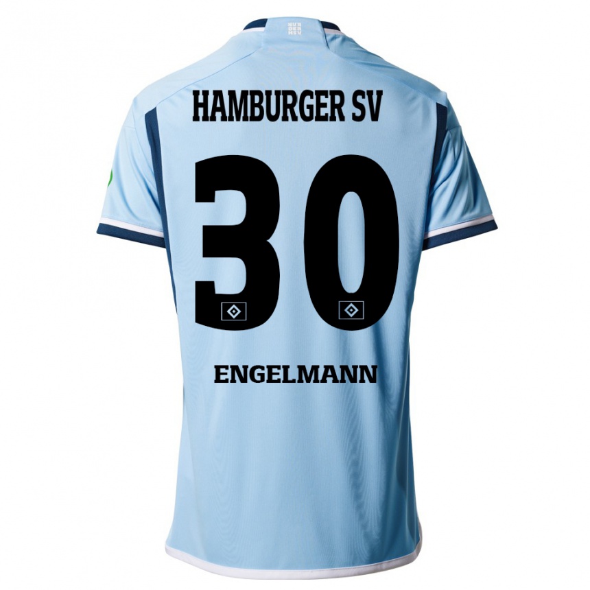 Kids Football Timon Engelmann #30 Blue Away Jersey 2023/24 T-Shirt